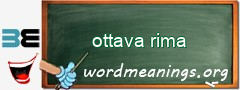 WordMeaning blackboard for ottava rima